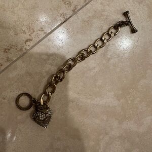 Juicy Gold Chain Bracelet with Heart Charm
